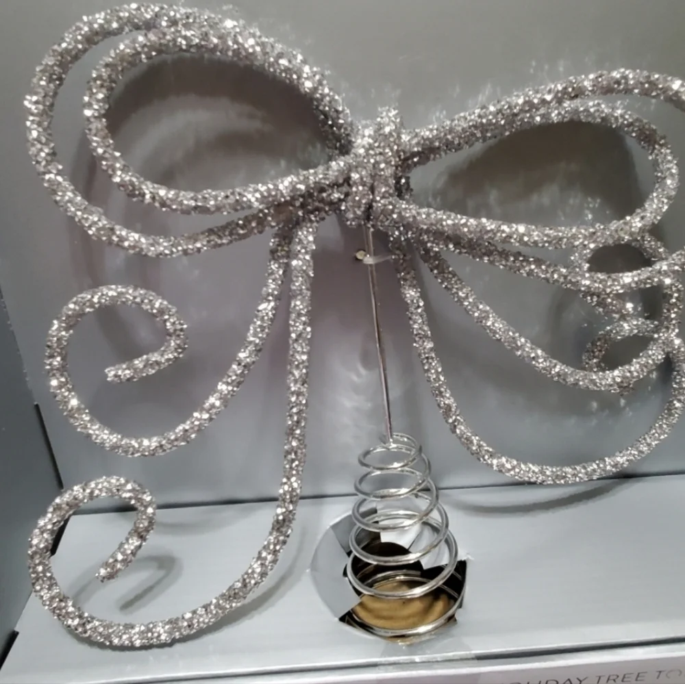 Crystals And Silver Tiny Simulated Diamonds Christmas Tree Topper Holiday Decor